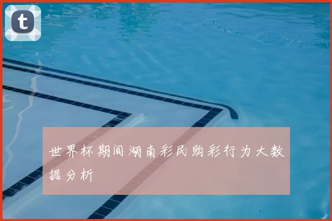 世界杯期间湖南彩民购彩行为大数据分析
